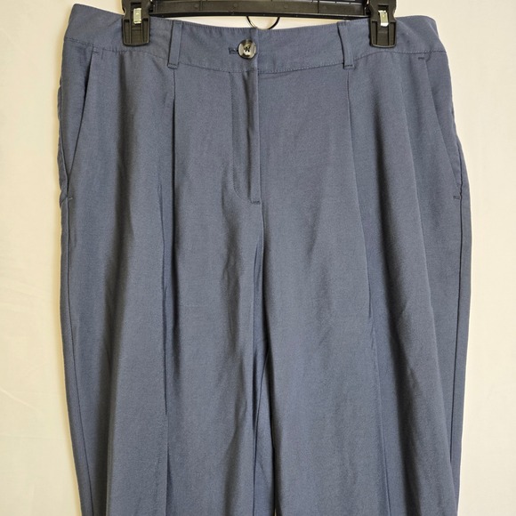 Loft Outlet Pleated Tapered Leg Trouser Pants, Blue, Women's Size Medium - Picture 2 of 10